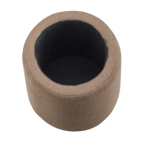 Benches & Ottomans-Kirkland's Home Light Upholstered Top Handle Storage Ottoman Brown