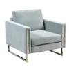 Accent Chairs-Kirkland's Home Light Velvet And Chrome Accent Chair Green