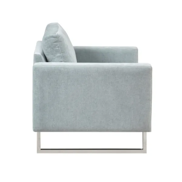 Accent Chairs-Kirkland's Home Light Velvet And Chrome Accent Chair Green