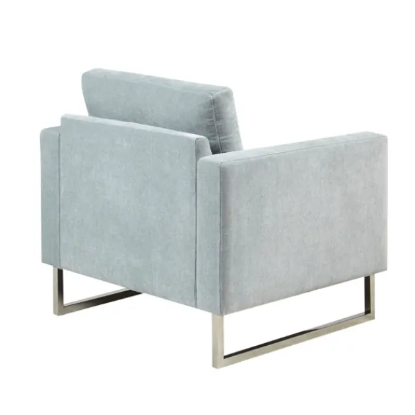 Accent Chairs-Kirkland's Home Light Velvet And Chrome Accent Chair Green