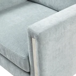 Accent Chairs-Kirkland's Home Light Velvet And Chrome Accent Chair Green