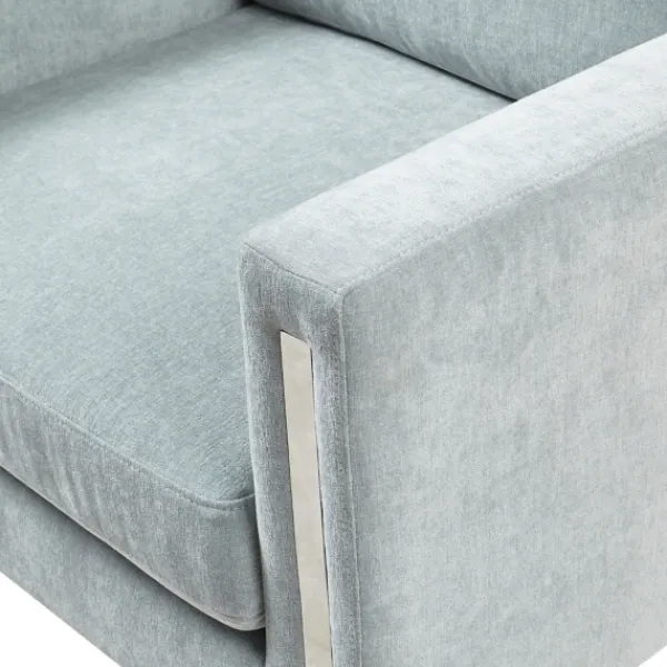 Accent Chairs-Kirkland's Home Light Velvet And Chrome Accent Chair Green