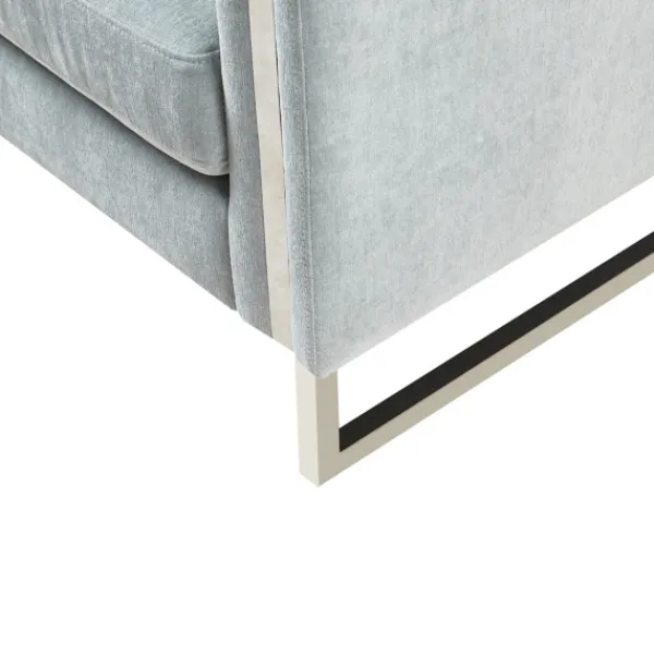 Accent Chairs-Kirkland's Home Light Velvet And Chrome Accent Chair Green