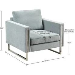 Accent Chairs-Kirkland's Home Light Velvet And Chrome Accent Chair Green