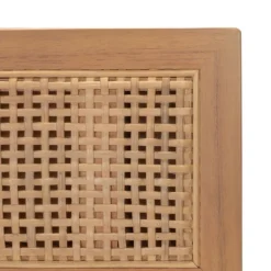 Dressers & Chests-Kirkland's Home Light Wood And Cane 3-Drawer Chest Brown