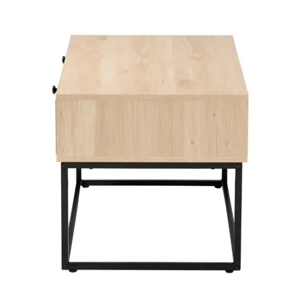 Coffee Tables-Kirkland's Home Light Wood And Rat 2-Drawer Coffee Table Tan