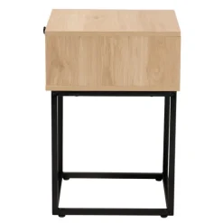 Nightstands-Kirkland's Home Light Wood And Rat Square Nights D Tan
