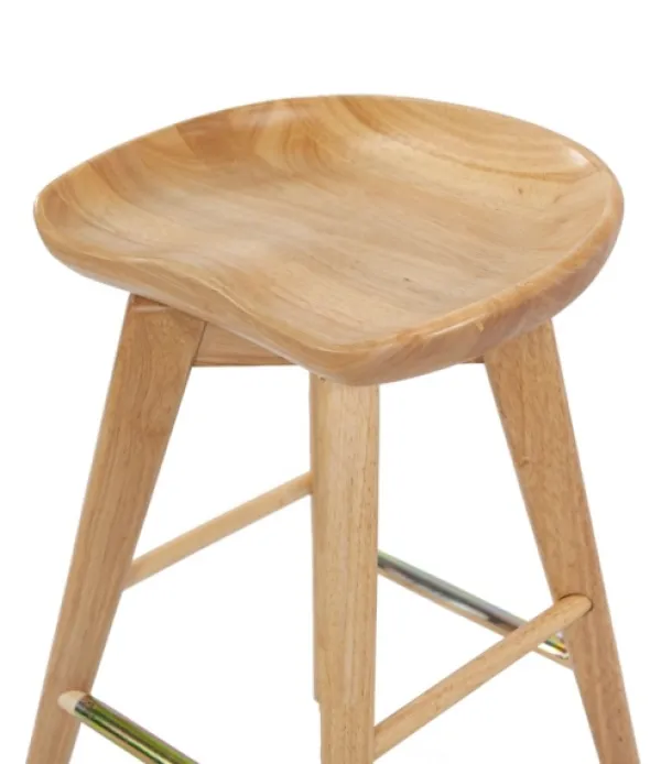 Bar Stools & Counter Height Stools-Kirkland's Home Light Wood Backless Swivel Counter Stool Tan