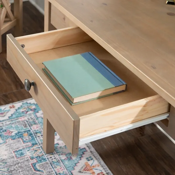 Office Furniture-Kirkland's Home Light Wood X-Sides Desk Brown