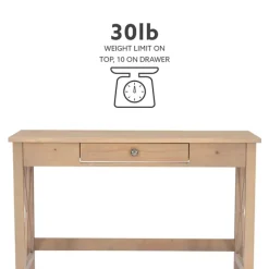 Office Furniture-Kirkland's Home Light Wood X-Sides Desk Brown