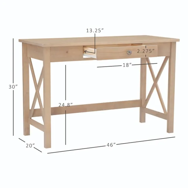 Office Furniture-Kirkland's Home Light Wood X-Sides Desk Brown