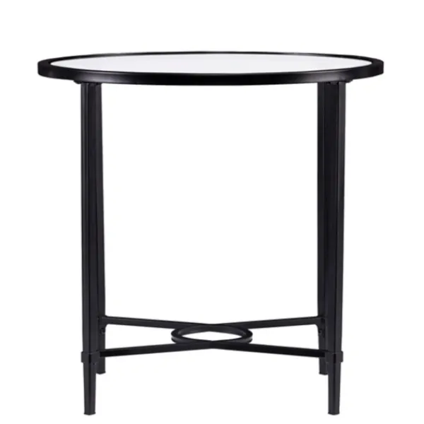 Accent & End Tables-Kirkland's Home Lila Glass And Metal Oval Accent Table Black