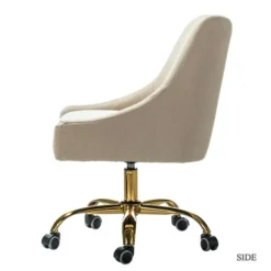 Office Furniture-Kirkland's Home Lili Cream Golden Office Chair Ivory