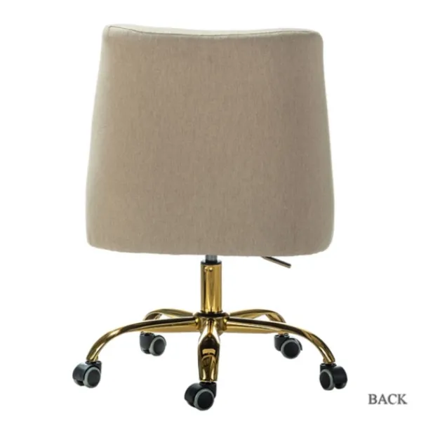 Office Furniture-Kirkland's Home Lili Cream Golden Office Chair Ivory
