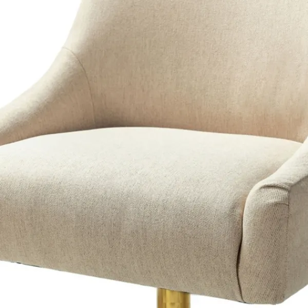 Office Furniture-Kirkland's Home Lili Cream Golden Office Chair Ivory