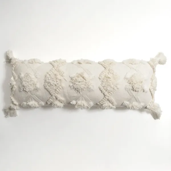 Pillows-Kirkland's Home Lily Cotton Lumbar Pillow White