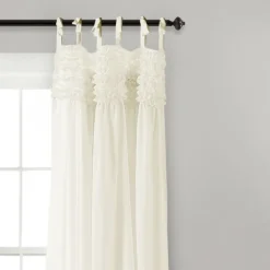 Curtains & Drapes-Kirkland's Home Linda Ruffle Curtain Panel Set, 84 In. Ivory