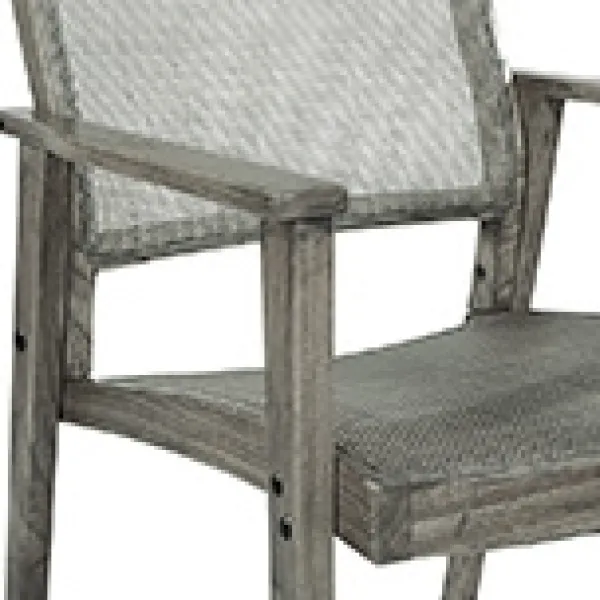 Accent Chairs-Kirkland's Home Linden Woven Cane Accent Chair Gray