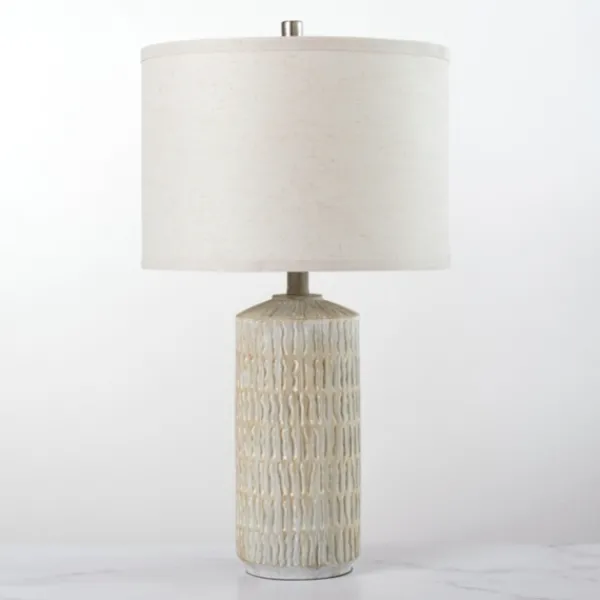 Table Lamps-Kirkland's Home Line Textured Whitewash Table Lamp Ivory