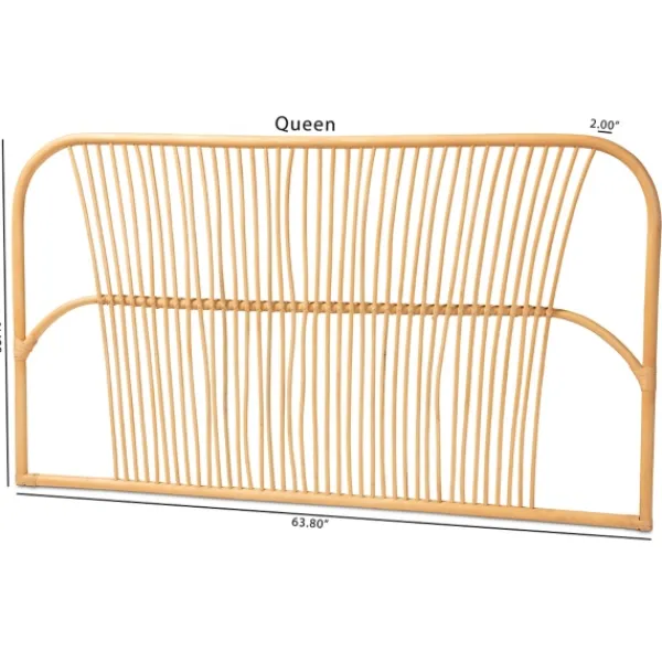 Beds & Headboards-Kirkland's Home Linear Weave Rat Queen Headboard Tan