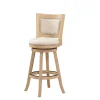 Bar Stools & Counter Height Stools-Kirkland's Home Linen And Driftwood Nailhead Swivel Bar Stool Brown