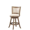 Bar Stools & Counter Height Stools-Kirkland's Home Linen And Driftwood Nailhead Swivel Counter Stool Ivory