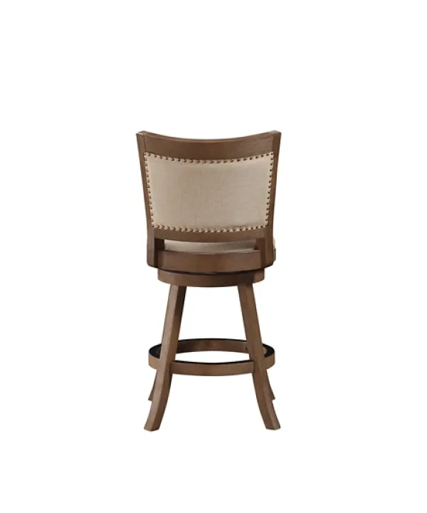 Bar Stools & Counter Height Stools-Kirkland's Home Linen And Driftwood Nailhead Swivel Counter Stool Ivory