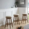 Bar Stools & Counter Height Stools-Kirkland's Home Linen Driftwood Finish Swivel Bar Stool Tan