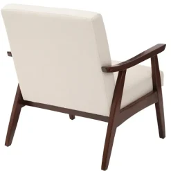 Accent Chairs-Kirkland's Home Linen Mid-Century Desmond Accent Chair White