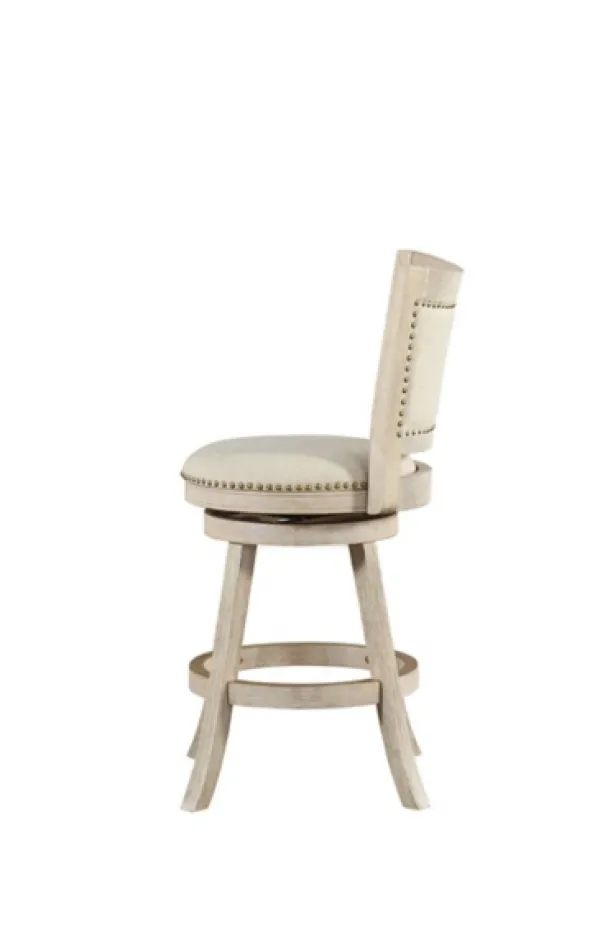 Bar Stools & Counter Height Stools-Kirkland's Home Linen Nailhead Trim Counter Stool, 38 In. Ivory