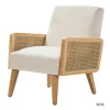 Accent Chairs-Kirkland's Home Linen Upholstered Accent Chair Ivory