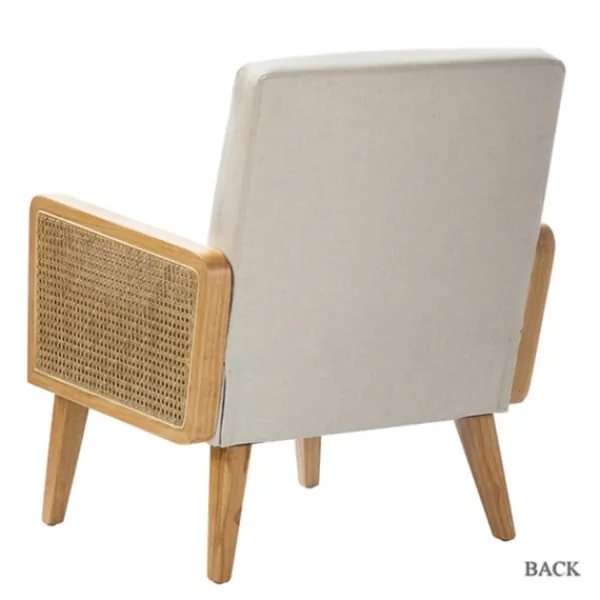 Accent Chairs-Kirkland's Home Linen Upholstered Accent Chair Ivory