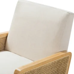 Accent Chairs-Kirkland's Home Linen Upholstered Accent Chair Ivory