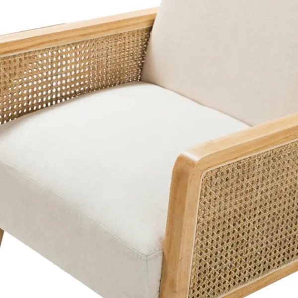 Accent Chairs-Kirkland's Home Linen Upholstered Accent Chair Ivory