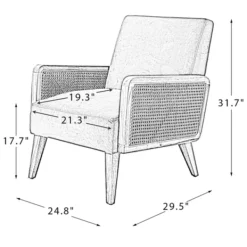 Accent Chairs-Kirkland's Home Linen Upholstered Accent Chair Ivory