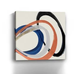 Canvas Art-Kirkland's Home Linked Up Abstract Canvas Art Print, 40X40 In. Ivory/Orange/Multi