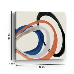 Canvas Art-Kirkland's Home Linked Up Abstract Canvas Art Print, 40X40 In. Ivory/Orange/Multi