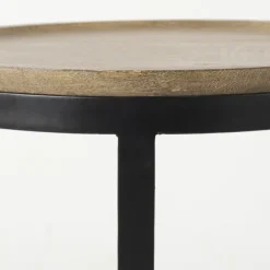 Accent & End Tables-Kirkland's Home Lipped Mango Wood Nesting Accent Tables, Set Of 2