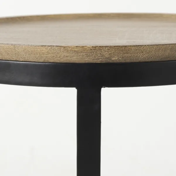 Accent & End Tables-Kirkland's Home Lipped Mango Wood Nesting Accent Tables, Set Of 2