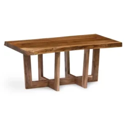 Coffee Tables-Kirkland's Home Live Edge Coffee Table With Crossed Legs, 42 In. Tan