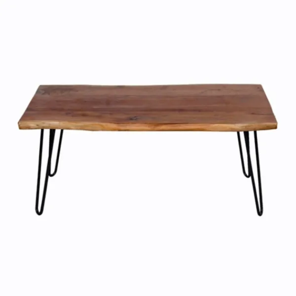 Coffee Tables-Kirkland's Home Live Edge Hairpin Legs Coffee Table, 24X42 In. Tan