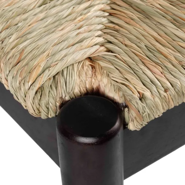 Benches & Ottomans-Kirkland's Home Lola Seagrass And Wood Bench Black