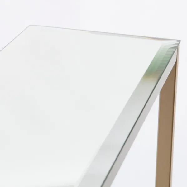 Console Tables-Kirkland's Home Long Metal Mirrored Top Console Table Gold