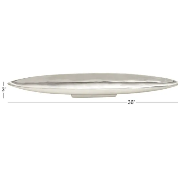 Decorative Trays-Kirkland's Home Long Metallic Tray Silver