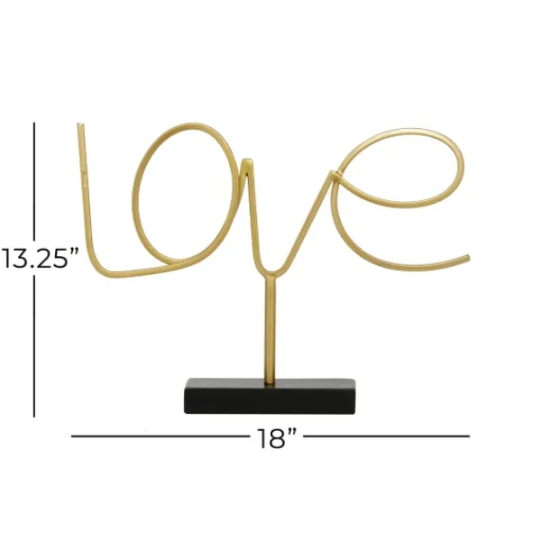 Statues & Figurines-Kirkland's Home Looping Love Tabletop Sign Gold
