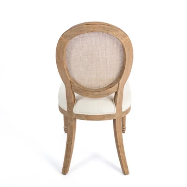 Dining Chairs-Kirkland's Home Louis Cane & Cream Upholstered Dining Chair Ivory
