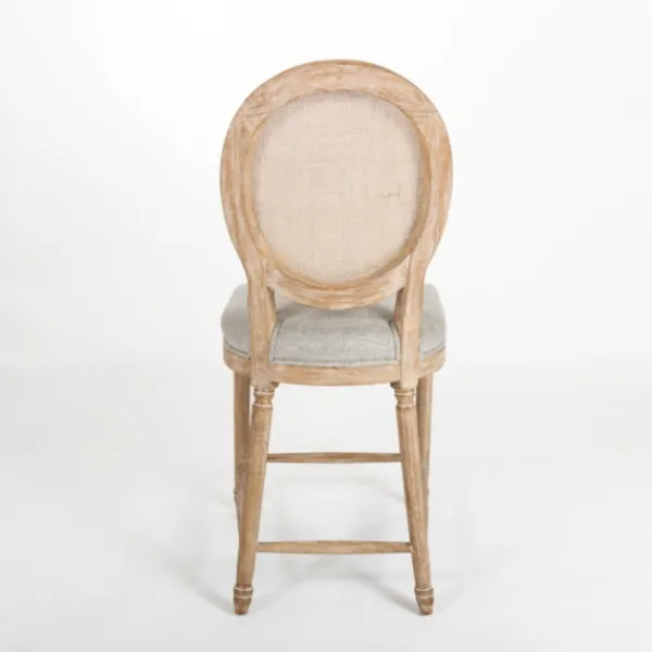 Bar Stools & Counter Height Stools-Kirkland's Home Louis Cane Upholstered Counter Stool Gray
