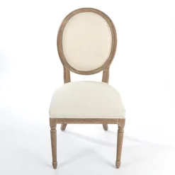 Dining Chairs-Kirkland's Home Louis Cream Upholstered Dining Chair Ivory