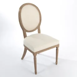Dining Chairs-Kirkland's Home Louis Cream Upholstered Dining Chair Ivory