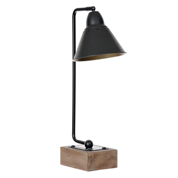 Table Lamps-Kirkland's Home Louis Matte Metal And Wood Table Lamp Black